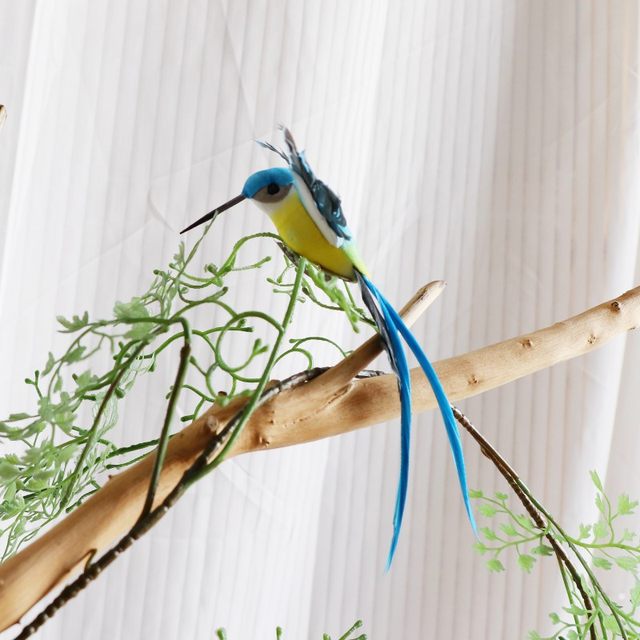Simulated feather hummingbird colorful bird garden gardening landscape green plant decoration crafts fake bird home decoration