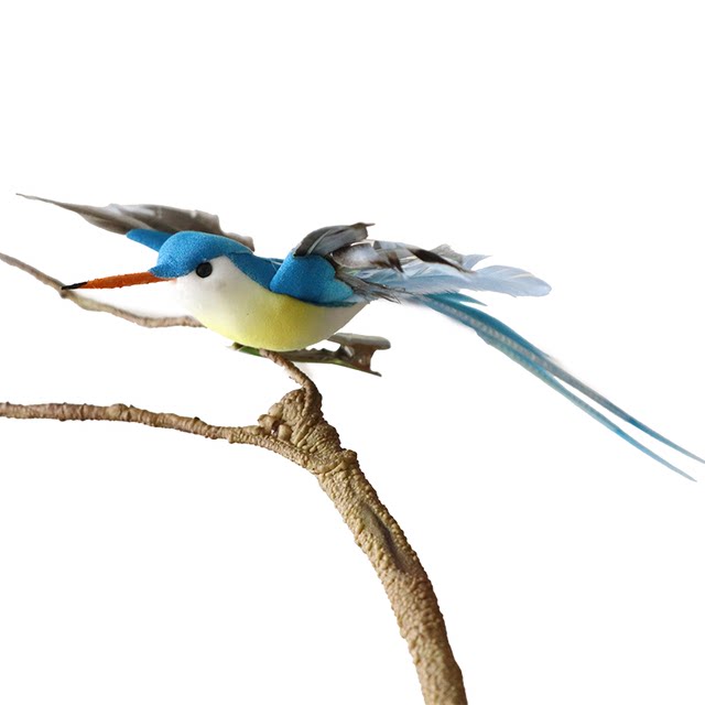 Simulated feather hummingbird colorful bird garden gardening landscape green plant decoration crafts fake bird home decoration