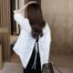 Temperament slimming black fashionable casual back slit shirt for women butterfly niche loose design sun protection top