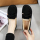 Autumn and winter new style beanie shoes for women, plus velvet, warm casual shoes, flat lazy shoes, furry shoes, one-leg women's cotton shoes