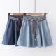 Japanese Mori Women's Spring and Summer Clothing Ethnic Style Lace-up Denim Skirt Student Girl Soft Cute Girl Short Skirt Umbrella Skirt