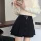 New spring and summer solid color skirt and age-reducing pleated skirt for women, large size high waist versatile suit short skirt A-line skirt