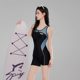 Sanqi swimsuit women's 2025 new professional one-piece conservative swimming pool special large-size flat-angle racing swimsuit