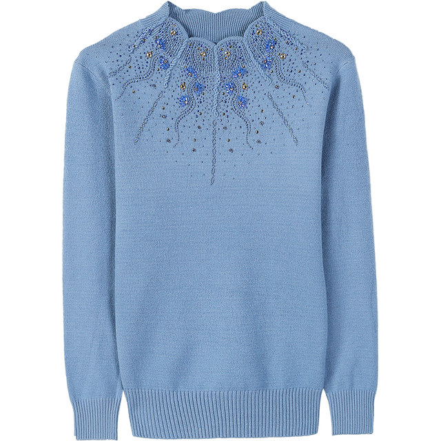 Big red sweater for women pullover loose year mother thickened knitted base sweater long sleeve autumn and winter diamonds