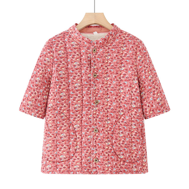 Mother's clothing autumn and winter new vest middle-aged and elderly women's winter half-sleeved jacket thickened velvet warm small cotton coat