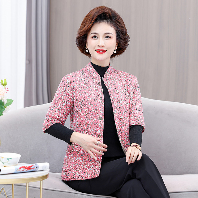 Middle-aged and elderly women's autumn and winter half-sleeved cotton vests, thickened vests for mothers, camel hair cotton vests, short-sleeved grandma vests