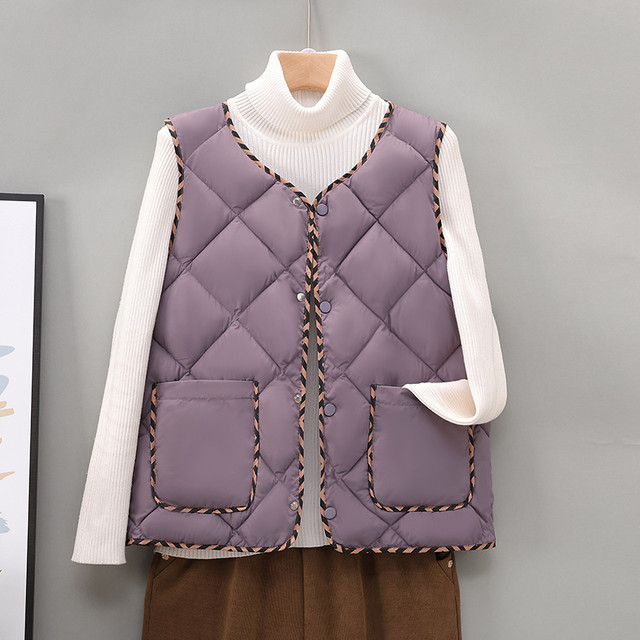 Middle-aged and elderly women's quilted vest jacket women's autumn and winter 2025 new mother's light and thin inner cotton vest vest