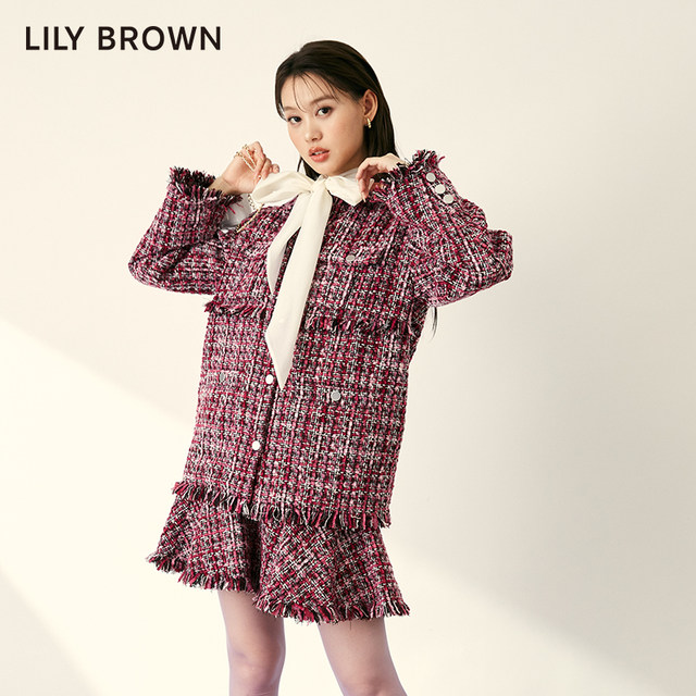 LILY BROWN autumn and winter style sweet high waist small fragrance style tweed short skirt LWFS234233