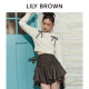 LILY BROWN autumn and winter style college style pleated irregular high waist skirt LWFS244147
