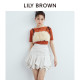 LILY BROWN autumn and winter style college style pleated irregular high waist skirt LWFS244147
