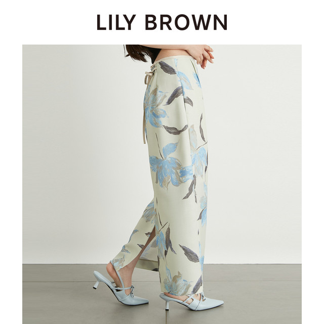 Lily Brown Spring and Summer Sweet Sweet Printing High -waisted straight straight skirt LWFS242194
