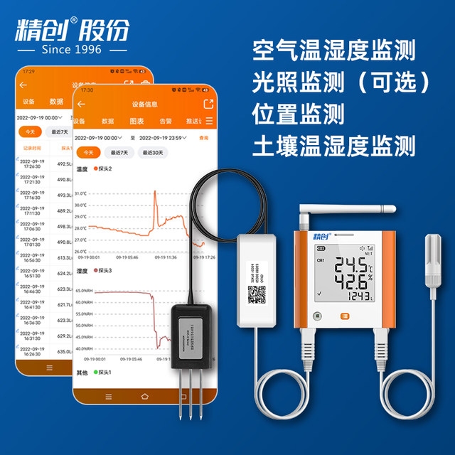 Jingchuang temperature and humidity recorder GSP-8G remote temperature and humidity meter alarm remote monitoring breeding greenhouse special