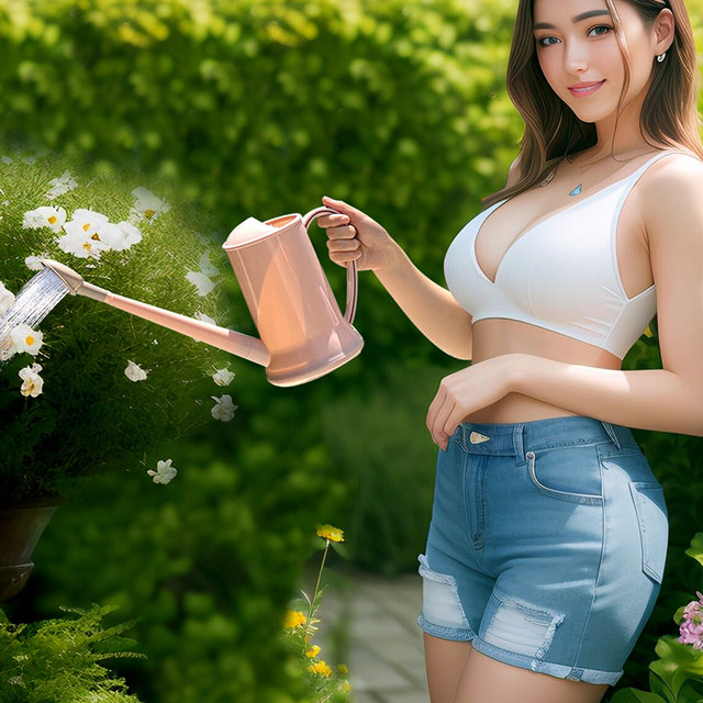 Gardening long mouth watering kettle plastic household gardening green plants potted plants watering lengthened mouth thickened 2L large capacity spray pot