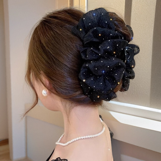 Starry hair clip for women 2025 new temperament hair clip for feather clip for high-end shark clip for back head clip headgear