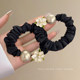 Korean version of camellia pearl small intestine hair band for women 2025 new style high-end ponytail head rope elastic and durable rubber band