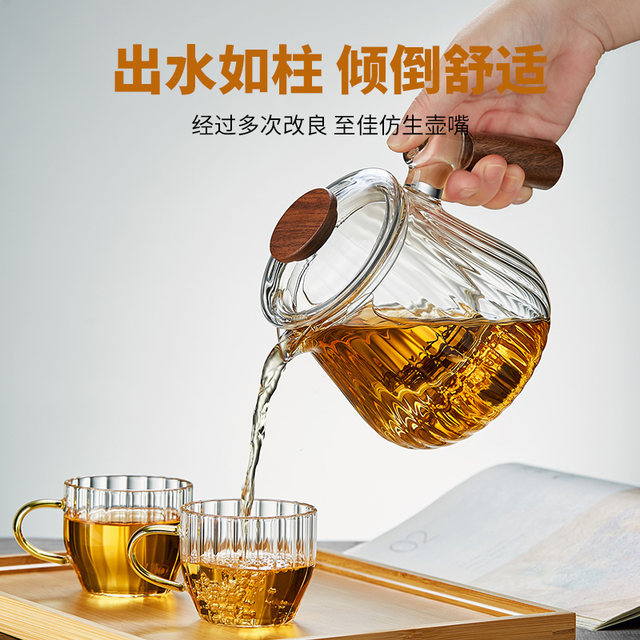 Mesni side glass boiling teapot household kettle heat-resistant flower ...