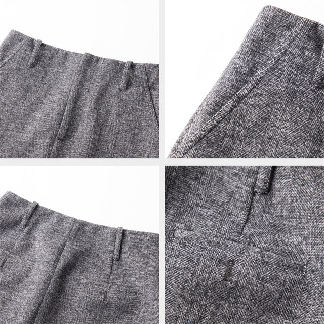 Wanwan light luxury wool wool, Yang Shulin herringbone pencil half-body skirt