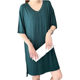 Modal dress women's summer V-neck slim mid-length solid color short-sleeved nightgown to wear high-waisted thin casual skirt