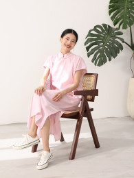 TAORAN new Chinese style national wind improved version of the cheongsam summer national wind dress retro zen loose tea suit woman