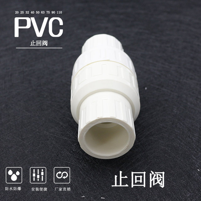 PVC water pipe fittings check valve 20 25 32 40 50 63 75 one-way valve check valve plastic pipe fittings