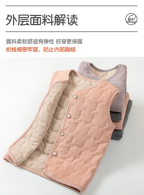 Children plus velvet vests autumn and winter new style warm outside wearing non -sleeve vests plus velvet thickened bottom wearing vest vests
