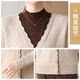Yu Zhaolin middle-aged and elderly women's clothing 2025 new mother sweater long-sleeved plush top fake two-piece knitted base shirt