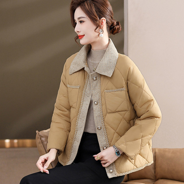 Middle-aged mother winter cotton-padded coat new autumn and winter small fragrance style cotton-padded coat short warm middle-aged and elderly women's cotton-padded jacket