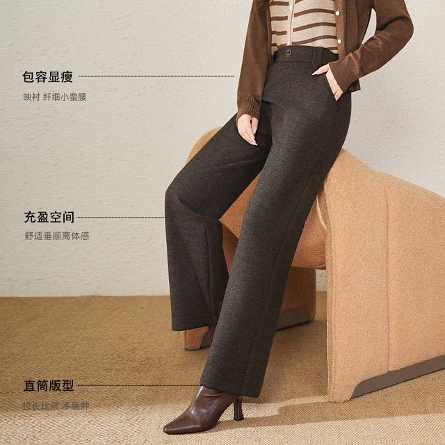 Yu Zhaolin's mother's slimming high-waisted casual pants for autumn and winter