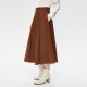 PRICH wavy A-line skirt hem waist-closed vertical cut implicit zipper simple temperament commuting skirt women