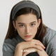 
EBFWIND Korean style simple and high-end gray wide version headband versatile high skull