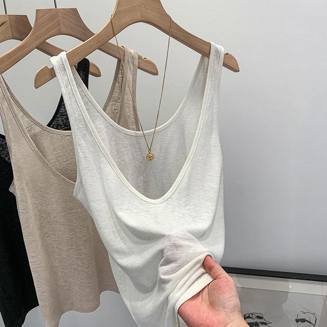 300Jin [Jin equals 0.5 kg] Summer pure desire high and low collar front and back two-wear vest women's large size fat MM slim and versatile sleeveless suspender