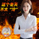 White plush thickened shirt for women with long sleeves autumn and winter warm professional suits, large size work clothes, versatile shirt for women
