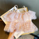 2025 Korean version new children's split fashion swimsuit pink plaid dream mesh cute children's split swimsuit