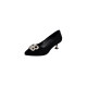 Wide fat feet large size women's shoes 41-43 preferred 2025 spring new genuine leather thin heel pointed-toe shoes 25-166