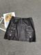 2023 spring and autumn leather skirt female retro old oil wax leather skirt pocket pocket one -step skirt skirt hip skirt