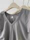 Gray irregular V-neck front shoulder small flying sleeve T-shirt for women's summer 2024 new waist-hugging sleeveless top small
