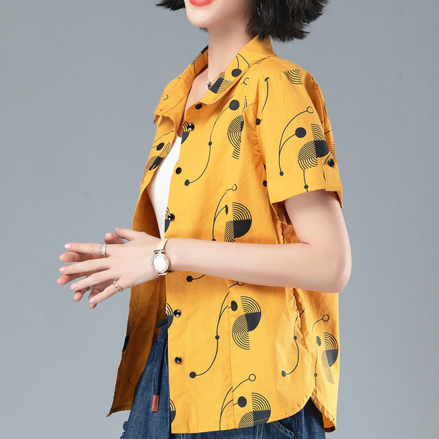 Middle-aged and elderly shirts, women's tops, summer cardigans, middle-aged mother's shirts, spring and autumn large size jackets, thin coats