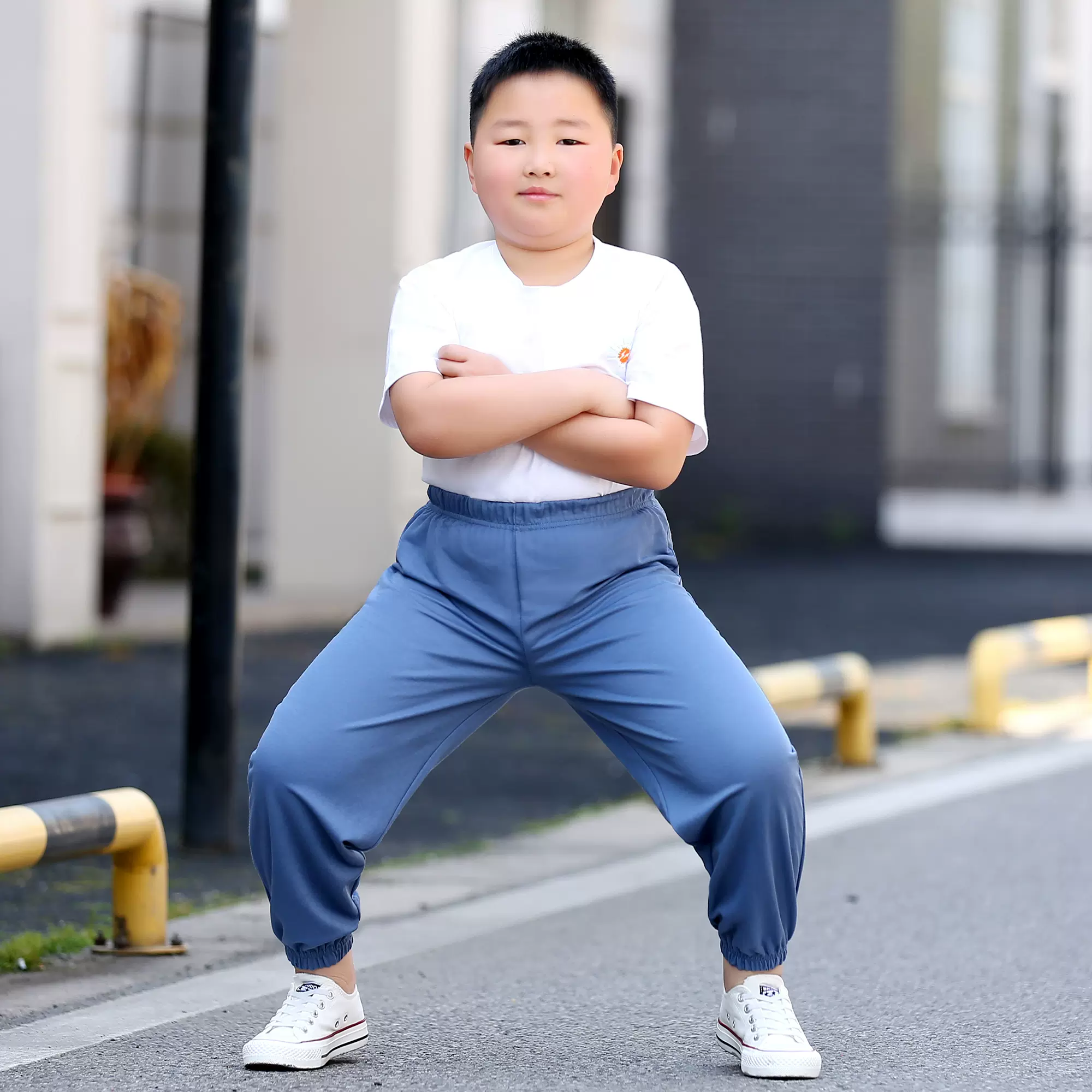 胖童防蚊裤夏男童薄款儿童加肥加大童装冰