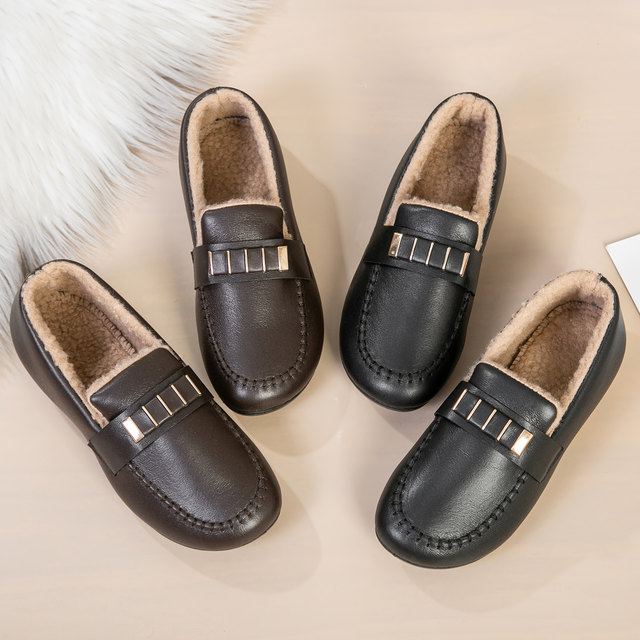 Old Beijing cotton women's shoes, elderly cotton shoes, women's slip-on plus velvet mother's cotton boots, snow boots, women's shoes, warm shoes