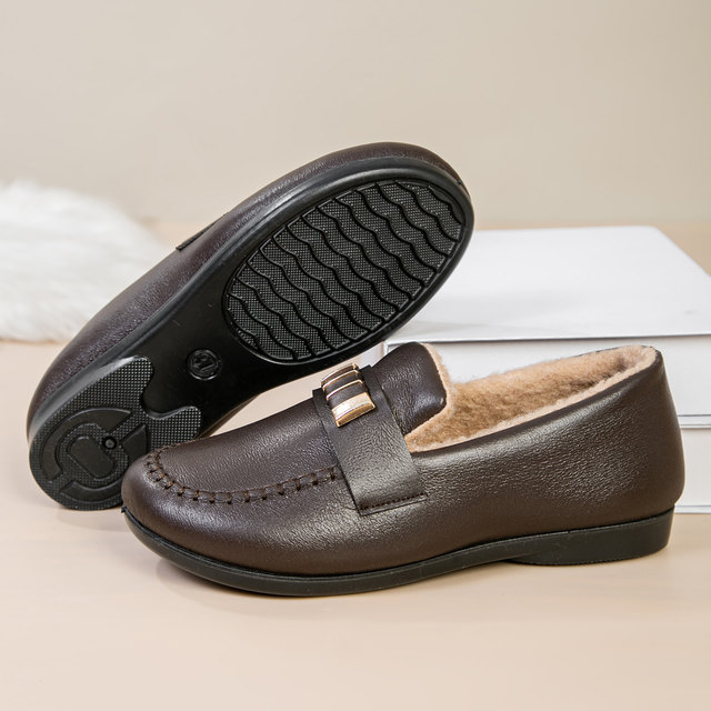 Old Beijing cotton women's shoes, elderly cotton shoes, women's slip-on plus velvet mother's cotton boots, snow boots, women's shoes, warm shoes