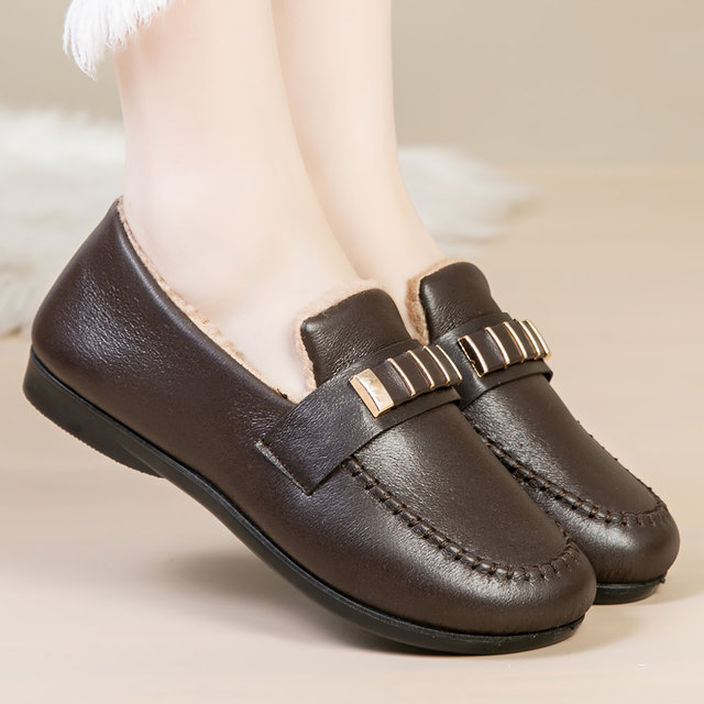 Old Beijing cotton women's shoes, elderly cotton shoes, women's slip-on plus velvet mother's cotton boots, snow boots, women's shoes, warm shoes