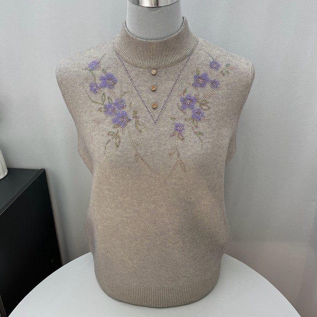 Mom wears velvet thickened grandma sweater for autumn and winter for women loose velvet warm knitted base shirt for middle-aged and elderly