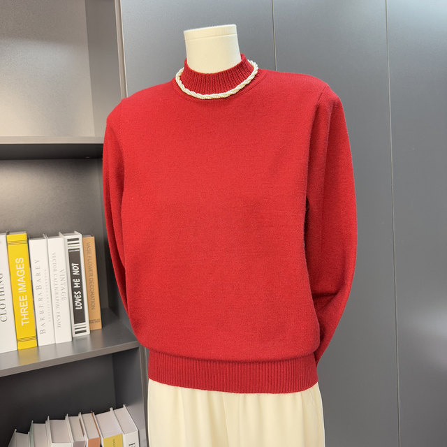 Mom's Autumn Suit Cardigan Embroidered Jacket Two-piece Autumn and Winter Sweater Middle-aged and Elderly Fashion Loose Tops