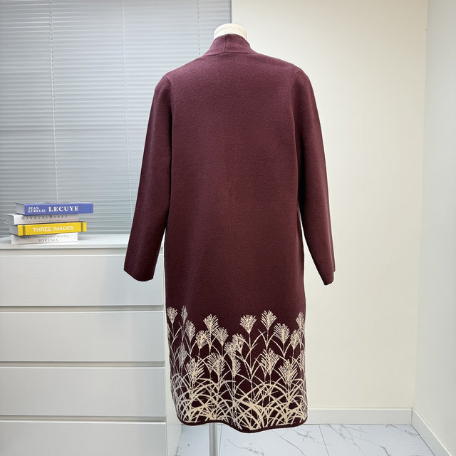 Fashionable mom suit, large size coat, mid-length sweater, women's two-piece set, middle-aged and elderly women's loose top