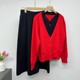 
Mom autumn suit middle-aged mother 2025 new knitted sweater women's top skirt middle-aged and elderly two-piece set