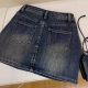 Retro old denim skirt for women, small 2024 summer new high-waisted large size loose and versatile anti-exposure
