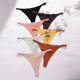 European and American metal ring thin strap seamless thong women's low-waist ice silk quick-drying sexy t-pants sports large size women's underwear