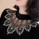 Spring and Autumn Half-high neck velvet dress for women long sleeves 2025 new temperament lace waist-hugging long skirt