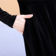 Spring and Autumn Half-high neck velvet dress for women long sleeves 2025 new temperament lace waist-hugging long skirt