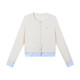 PSO Brand Women's Embroidery Fake Two-Piece Patch Knit Cardigan Jacket Base-Under Top Fashion Spring